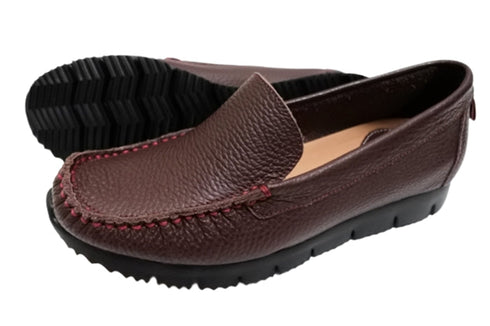 【arui_toe 3950BL バーガンディー】本革コンフォートスリッポン